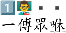 一傅眾咻 對應Emoji 1️⃣ 👨‍🏫    的對照PNG圖片