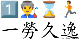 一勞久逸 對應Emoji 1️⃣ 👨‍🏭 ⌛ 🏃  的對照PNG圖片