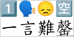 一言難罄 對應Emoji 1️⃣ 🗣 😞 🈳  的對照PNG圖片