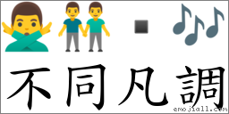 不同凡調 對應Emoji 🙅‍♂️ 👬  🎶  的對照PNG圖片