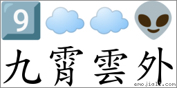 九霄雲外 對應Emoji 9️⃣ ☁ ☁️ 👽  的對照PNG圖片