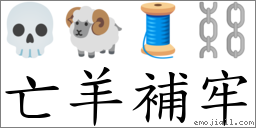 亡羊补牢 对应Emoji 💀 🐏 🧵 ⛓  的对照PNG图片