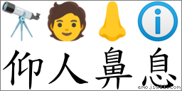 仰人鼻息 對應Emoji 🔭 🧑 👃 ℹ  的對照PNG圖片