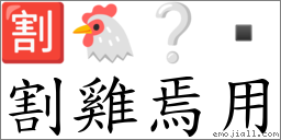 割雞焉用 對應Emoji 🈹 🐔 ❔   的對照PNG圖片
