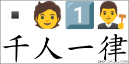 千人一律 對應Emoji  🧑 1️⃣ 👨‍⚖️  的對照PNG圖片