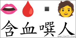 含血噀人 對應Emoji 👄 🩸  🧑  的對照PNG圖片