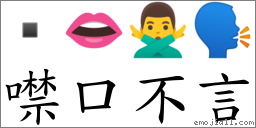 噤口不言 對應Emoji  👄 🙅‍♂️ 🗣  的對照PNG圖片