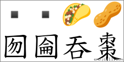 囫圇吞棗 對應Emoji   🌮 🥜  的對照PNG圖片