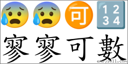 寥寥可數 對應Emoji 😰 😰 🉑 🔢  的對照PNG圖片