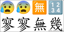 寥寥無幾 對應Emoji 😰 😰 🈚 🔢  的對照PNG圖片