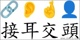 接耳交头 对应Emoji 🔗 👂 🤞 👤  的对照PNG图片