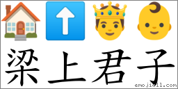 梁上君子 對應Emoji 🏠 ⬆ 🤴 👶  的對照PNG圖片