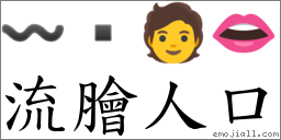 流膾人口 對應Emoji 〰  🧑 👄  的對照PNG圖片