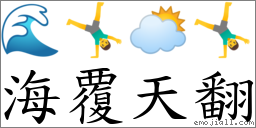 海覆天翻 對應Emoji 🌊 🤸‍♂️ 🌥 🤸‍♂️  的對照PNG圖片