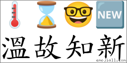 溫故知新 對應Emoji 🌡 ⌛ 🤓 🆕  的對照PNG圖片