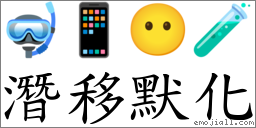 潜移默化 对应Emoji 🤿 📱 😶 🧪  的对照PNG图片