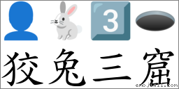 狡兔三窟 对应Emoji 👤 🐇 3️⃣ 🕳  的对照PNG图片