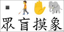 眾盲摸象 對應Emoji  🧑‍🦯 ✋ 🐘  的對照PNG圖片
