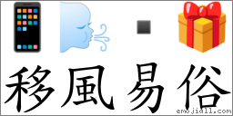 移風易俗 對應Emoji 📱 🌬  🎁  的對照PNG圖片