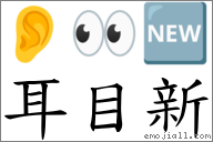 耳目新 對應Emoji 👂 👀 🆕  的對照PNG圖片