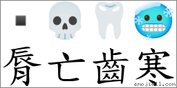 脣亡齒寒 對應Emoji  💀 🦷 🥶  的對照PNG圖片