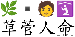 草菅人命 對應Emoji 🌿  🧑 🛐  的對照PNG圖片