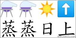 蒸蒸日上 對應Emoji ⚗ ⚗ ☀️ ⬆  的對照PNG圖片