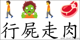 行尸走肉 对应Emoji 🚶 🧟 🚶 🥩  的对照PNG图片
