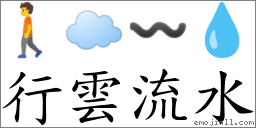 行雲流水 對應Emoji 🚶 ☁ 〰 💧  的對照PNG圖片