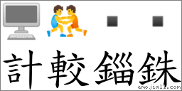 計較錙銖 對應Emoji 🖥 🤼    的對照PNG圖片