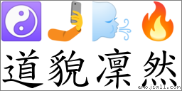 道貌凛然 对应Emoji ☯ 🤳 🌬 🔥  的对照PNG图片