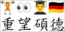 重望碩德 對應Emoji 🏋 👀 👨‍🎓 🇩🇪  的對照PNG圖片