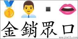 金銷眾口 對應Emoji 🥇 👨‍💼  👄  的對照PNG圖片