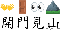 開門見山 對應Emoji 👐 🚪 👀 ⛰  的對照PNG圖片