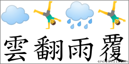 云翻雨覆 对应Emoji ☁️ 🤸‍♂️ 🌧 🤸‍♂️  的对照PNG图片