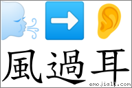 風過耳 對應Emoji 🌬 ➡ 👂  的對照PNG圖片