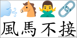 風馬不接 對應Emoji 🌬 🐴 🙅‍♂️ 🔗  的對照PNG圖片