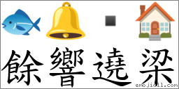 餘響遶梁 對應Emoji 🐟 🔔  🏠  的對照PNG圖片